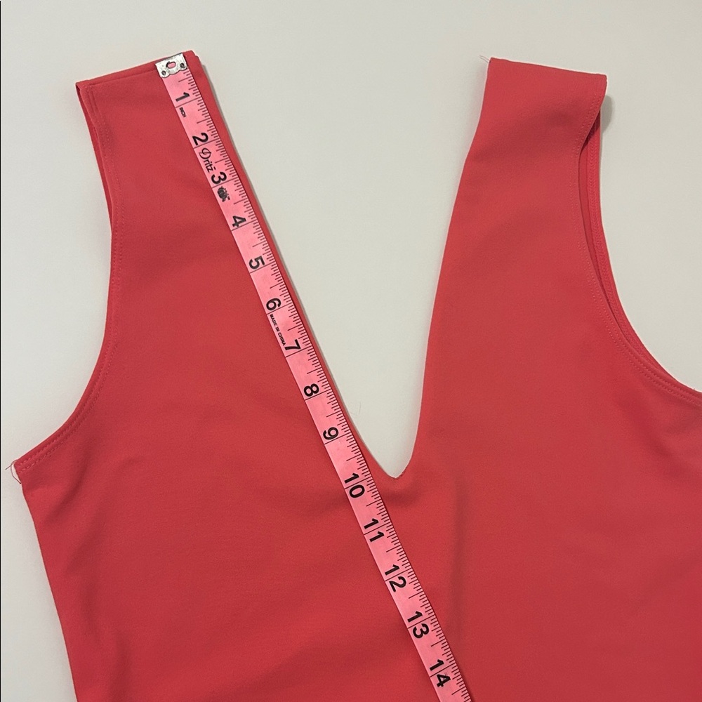 Free People Coral Pink Keep it Sleek Bodysuit Medium - Picture 5 of 11